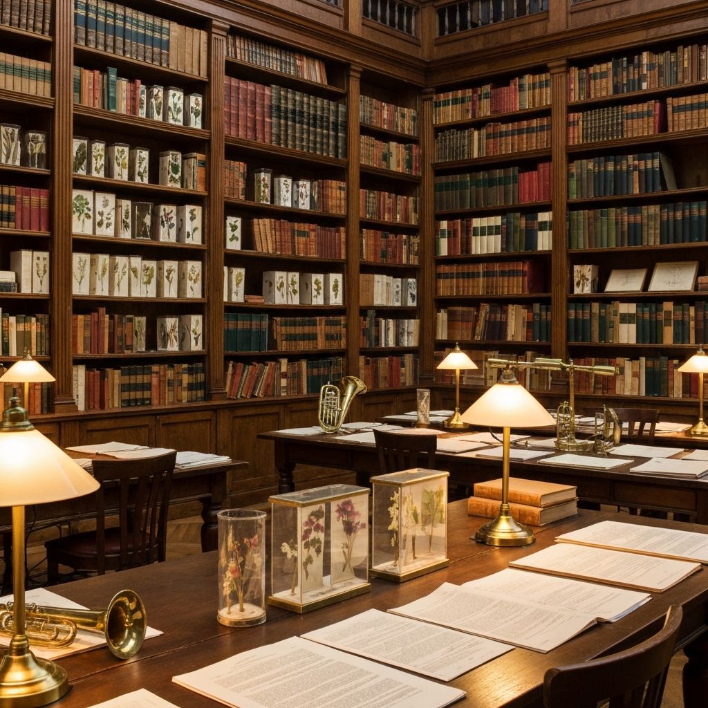 Research library with botanical specimens
